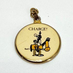 The Wizard of Id CHARGE! Field Enterprises Inc 1978 Curtis Necklace Charm Vintag